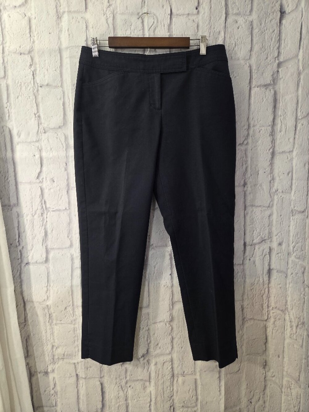 Talbots Curvy 10 Petite Dark Navy Blue Business Casual Office Chino Dress Pants